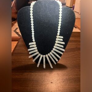Elegant White Beaded Necklace